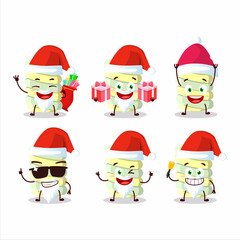 Obraz na płótnie Canvas Santa Claus emoticons with yellow marshmallow twist cartoon character