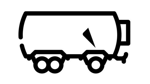 transportation biogas tank animated line icon transportation biogas tank sign. isolated on white background