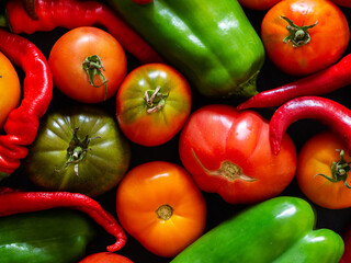 Fototapeta na wymiar garden tomato harvest close up 