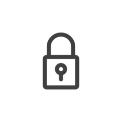 Lock, password line icon
