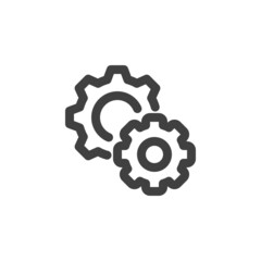 Settings gears line icon