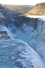 冬のグトルフォスの滝
