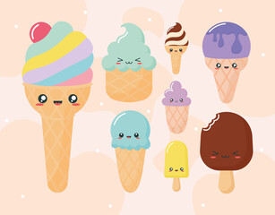 eight kawaii ice creams