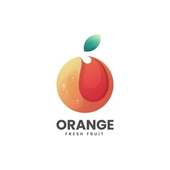 Vector Logo Illustration Orange Gradient Colorful Style.