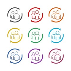 Customer icon isolated on white background, color set