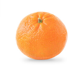 A whole tangerine isolated on white surface	
