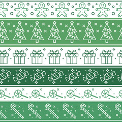 Scandinavian style. Green seamless pattern with fir