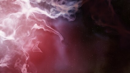 nebula gas cloud in deep outer space, science fiction illustrarion, colorful space background with stars 3d render
