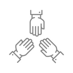 Team together line icon. Business partnership, team work symbol
