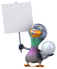 Fun pigeon - 3D Illustration