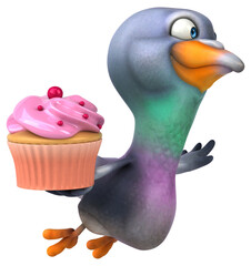 Fun pigeon - 3D Illustration