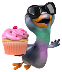 Fun pigeon - 3D Illustration