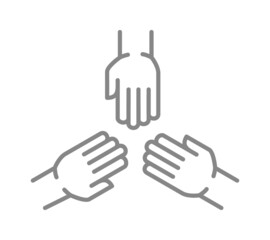 Cohesion teamwork line icon. Team work, support, solidarity symbol