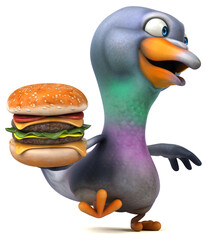 Fun pigeon - 3D Illustration