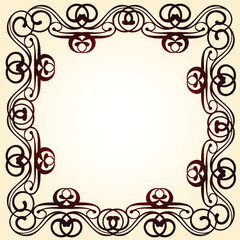 Frame of flowers. Flowers frame template. Vector illustration.