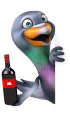 Fun pigeon - 3D Illustration