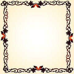 Frame of flowers. Flowers frame template. Vector illustration.
