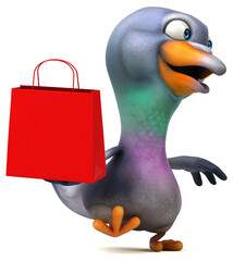 Fun pigeon - 3D Illustration