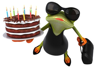 Fun frog - 3D Illustration
