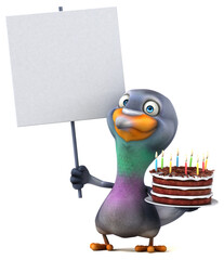 Fun pigeon - 3D Illustration