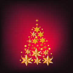 Fototapeta na wymiar christmas tree with red star