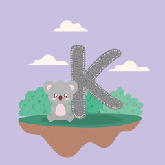 koala and letter K card