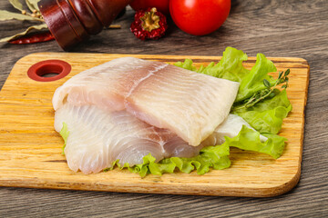 Raw pangasius fillet for cooking