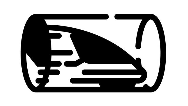 hyperloop railway animated line icon hyperloop railway sign. isolated on white background