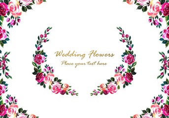 .Beautiful colorful decorative wedding floral frame background