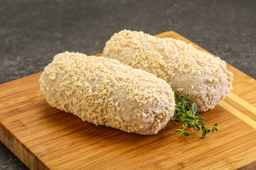 Raw chicken cutlet for roast