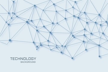 Digital technology polygon connection concept background