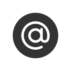 @ Button Sign. Containing At, Address Sign, Arobase, Arroba and Email Address Related Glyph Icon Vector Illustration.