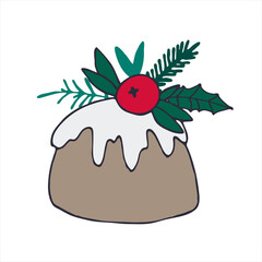 Design with traditional Christmas or Easter cupcake