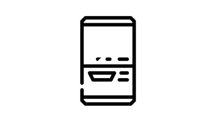 terminal for buying ticket animated line icon terminal for buying ticket sign. isolated on white background