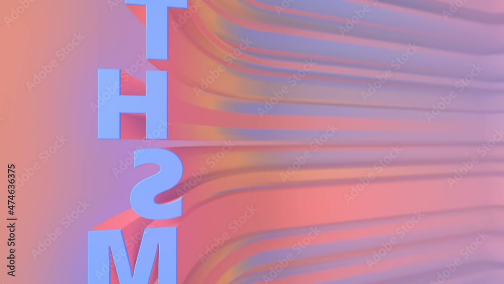 Aufkleber 3d rendering loop animation of curved letters with a trendy gradient. HD