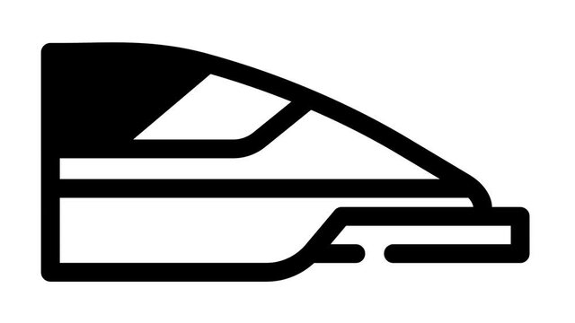 high speed train animated line icon high speed train sign. isolated on white background