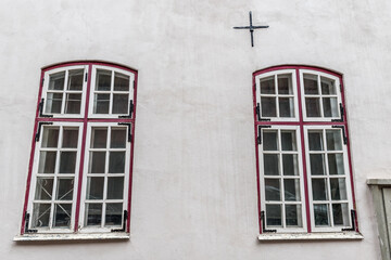 Fototapeta premium Old window of an historical building in Old Riga, Latvia