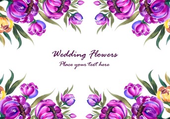 .Wedding anniversary decorative floral frame for greeting card