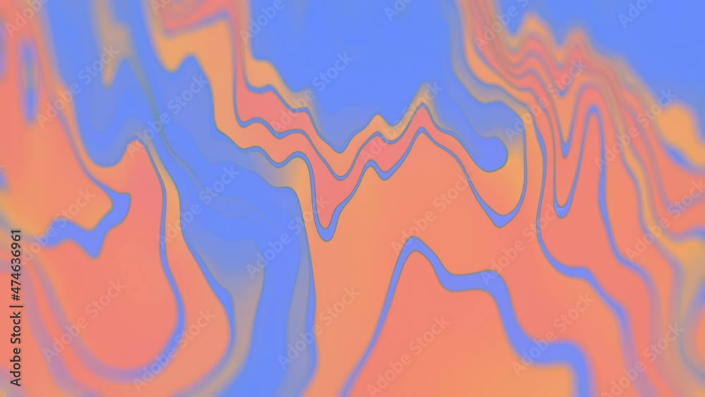 Aufkleber Animation of iridescent rippling stripes. 3d render wave gradient loop animation