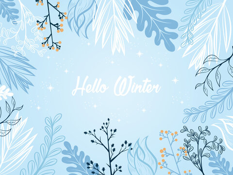 Hello Winter Background Vectors
