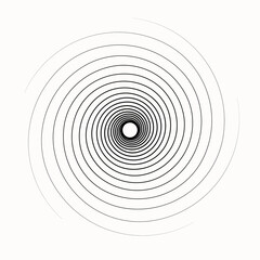 Radial hypnotic spiral on white background.