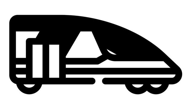 train transport animated line icon train transport sign. isolated on white background