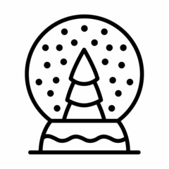 decoration glass snow ball single isolated icon with outline style