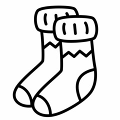 socks feet winter warm single isolated icon with outline style