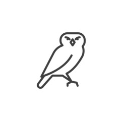 Owl bird line icon