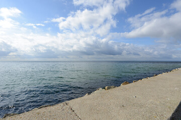 view of the sea port in Hel