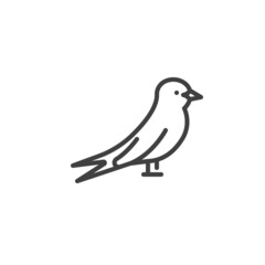 Swallow bird line icon