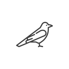 Obraz premium Raven bird line icon