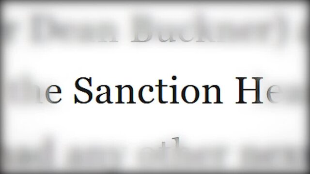 MACRO: Fast-paced headlines and text messages in the media about the imposition of international sanctions. Breaking news about the adoption of restrictive measures. Embargo concept.