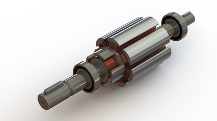 3D illustration with a rotor for electric motors